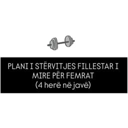PLANI I STËRVITJES FILLESTAR I MIRE PËR FEMRAT (4 herë në javë) - Training Plan